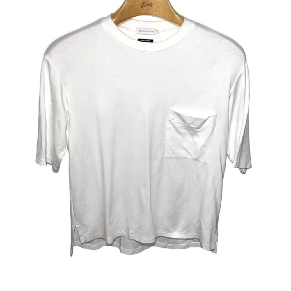 Ships Jet Blue Off-White Soft Short Sleeve T-Shirt